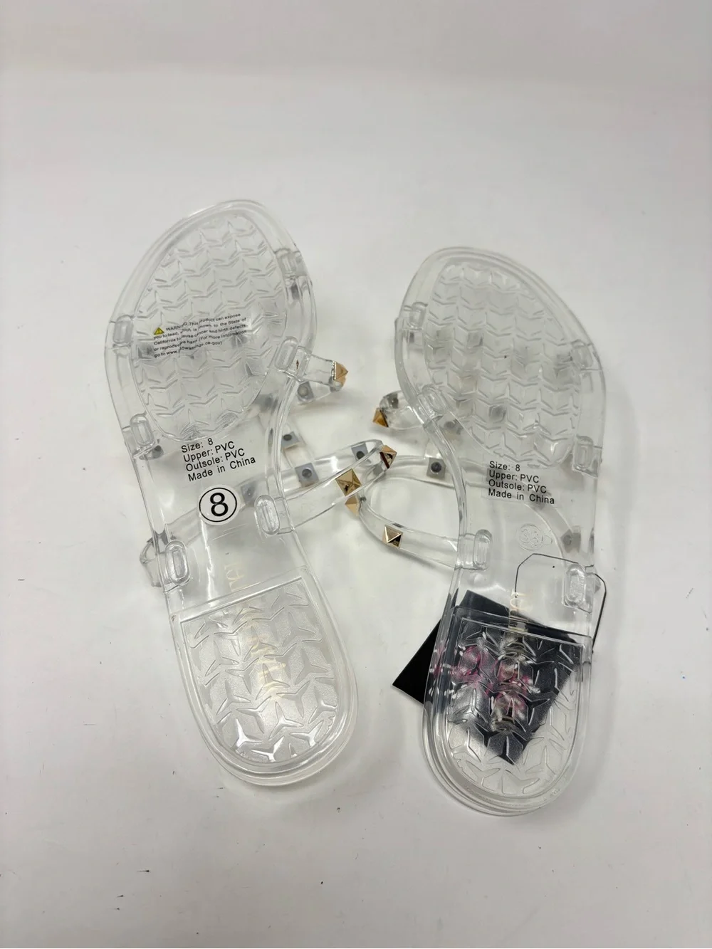 Olivia Miller studded triple strap jelly sandals size 8 NWT